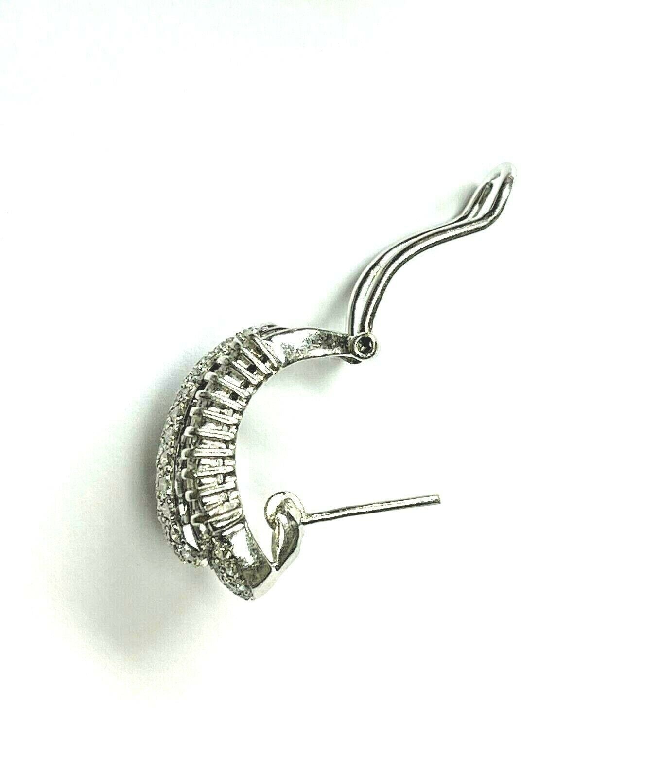 18K White Gold and Diamond Drop Post Earrings