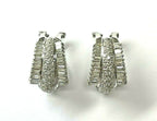 18K White Gold and Diamond Drop Post Earrings