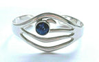 Mexico 925 Sterling TA-1177 Blue and white Stone Cuff Bracelet