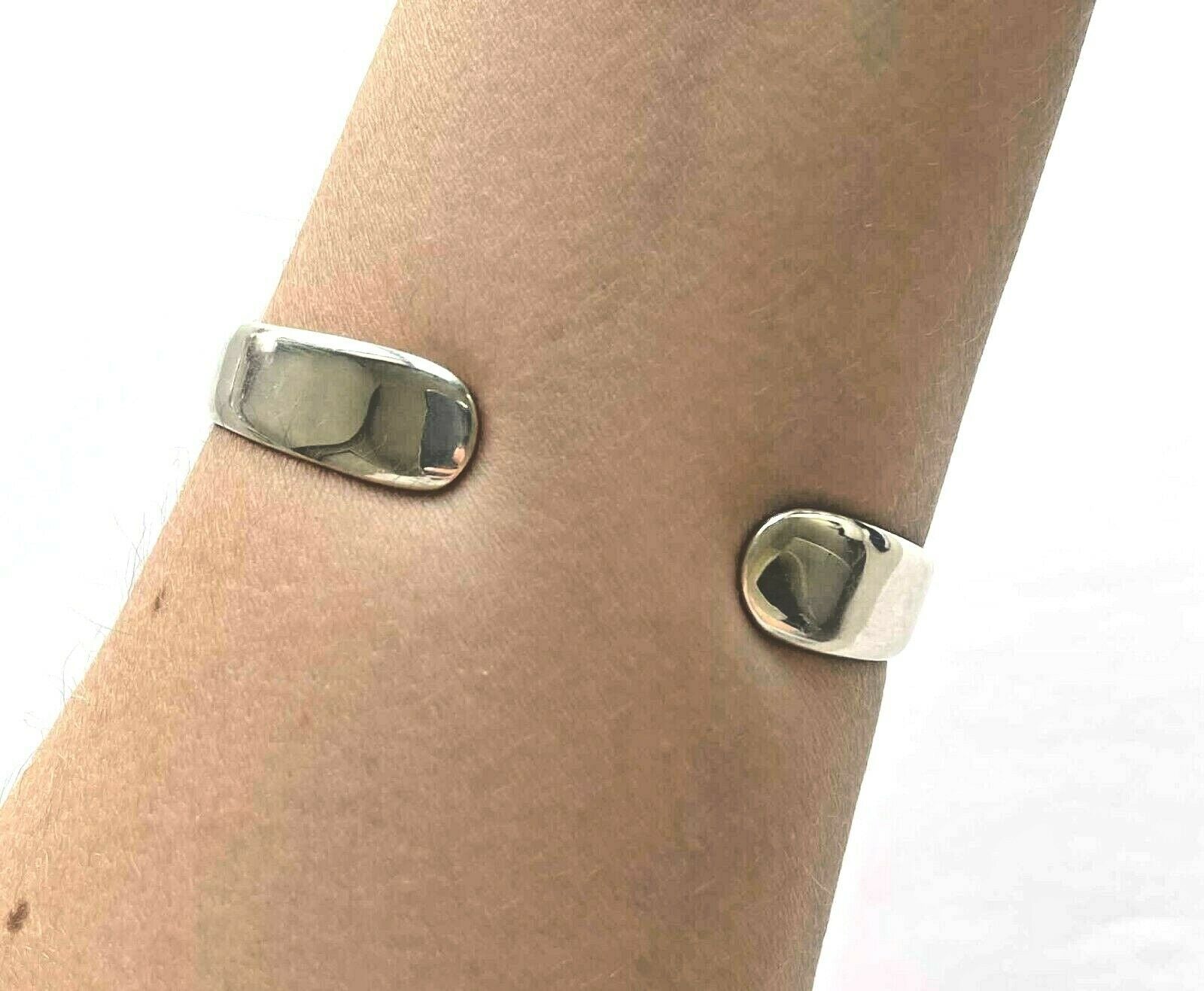 Mexico 925 Sterling TA-1177 Blue and white Stone Cuff Bracelet