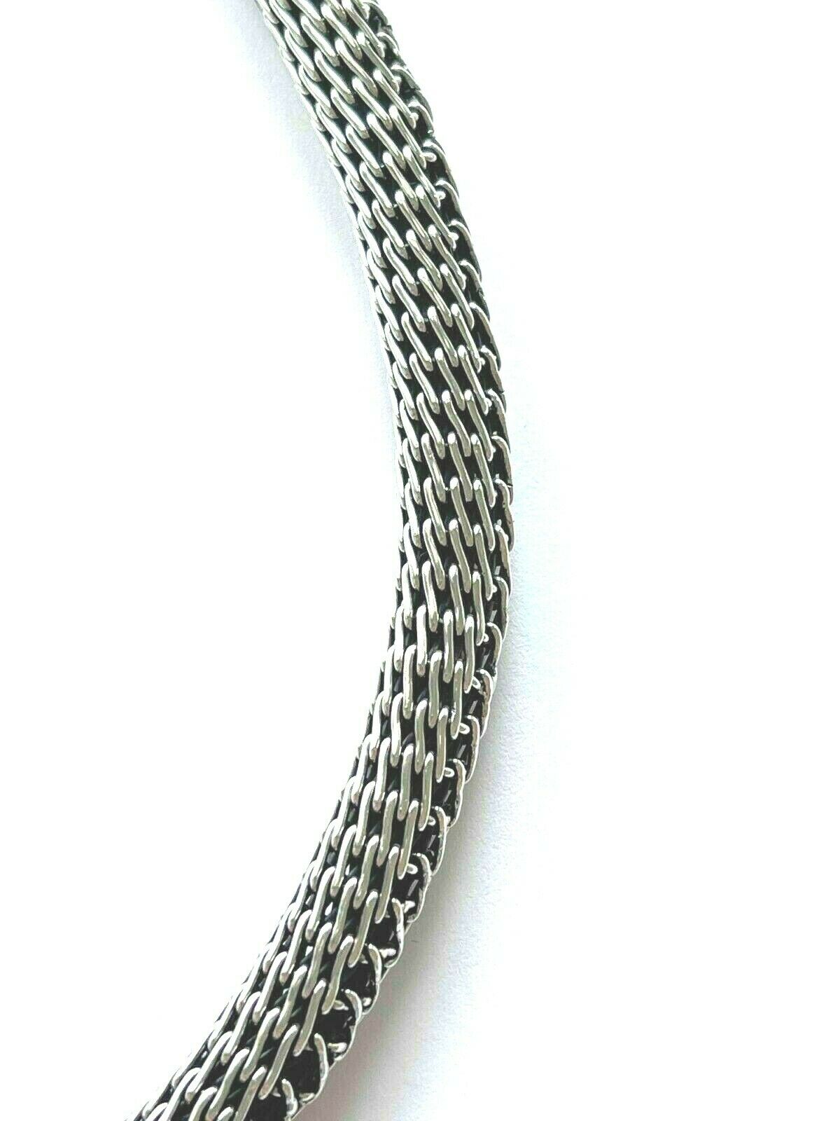 925 Sterling Viking Knit Weave Choker Necklace 17