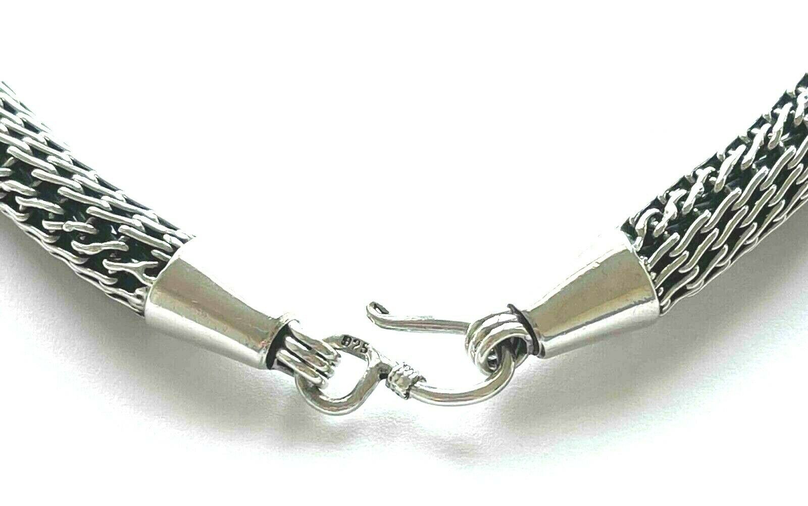 925 Sterling Viking Knit Weave Choker Necklace 17