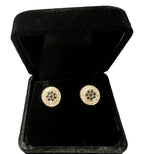 18kt White Gold 0.50ctw Diamond Flower Cluster Post Earrings