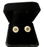 18kt White Gold 0.50ctw Diamond Flower Cluster Post Earrings