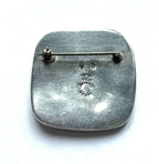 Vintage Metales Casados Mexico Sterling and Mixed Metals Stone Inlay Brooch Pin