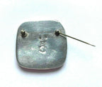 Vintage Metales Casados Mexico Sterling and Mixed Metals Stone Inlay Brooch Pin