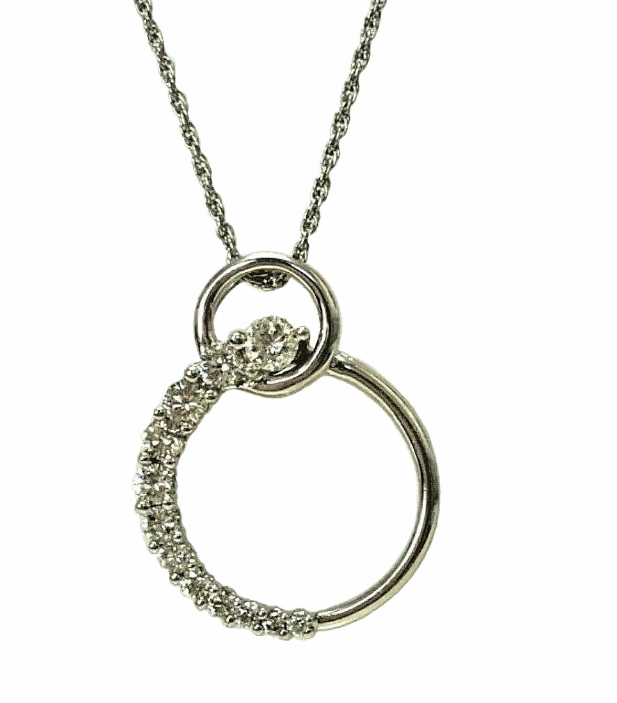 14kt White Gold 0.35ctw Diamond Pendant & Chain