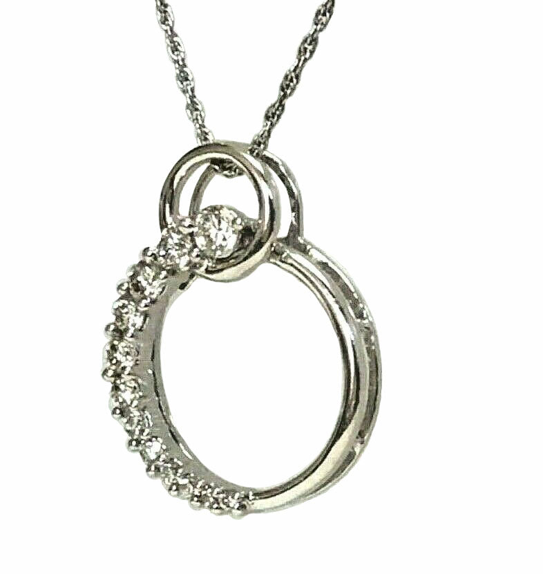 14kt White Gold 0.35ctw Diamond Pendant & Chain