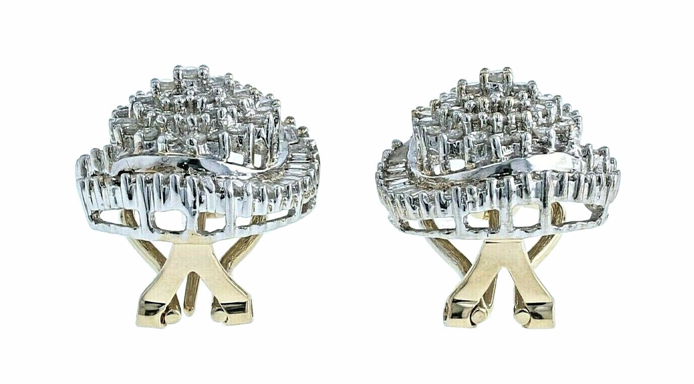 14kt White & Yellow Gold 2.00ctw Diamond Earrings