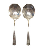 Vintage Sterling Silver Scalloped Matching Serving Spoons Tackhing Hong Kong 9