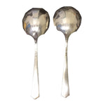 Vintage Sterling Silver Scalloped Matching Serving Spoons Tackhing Hong Kong 9