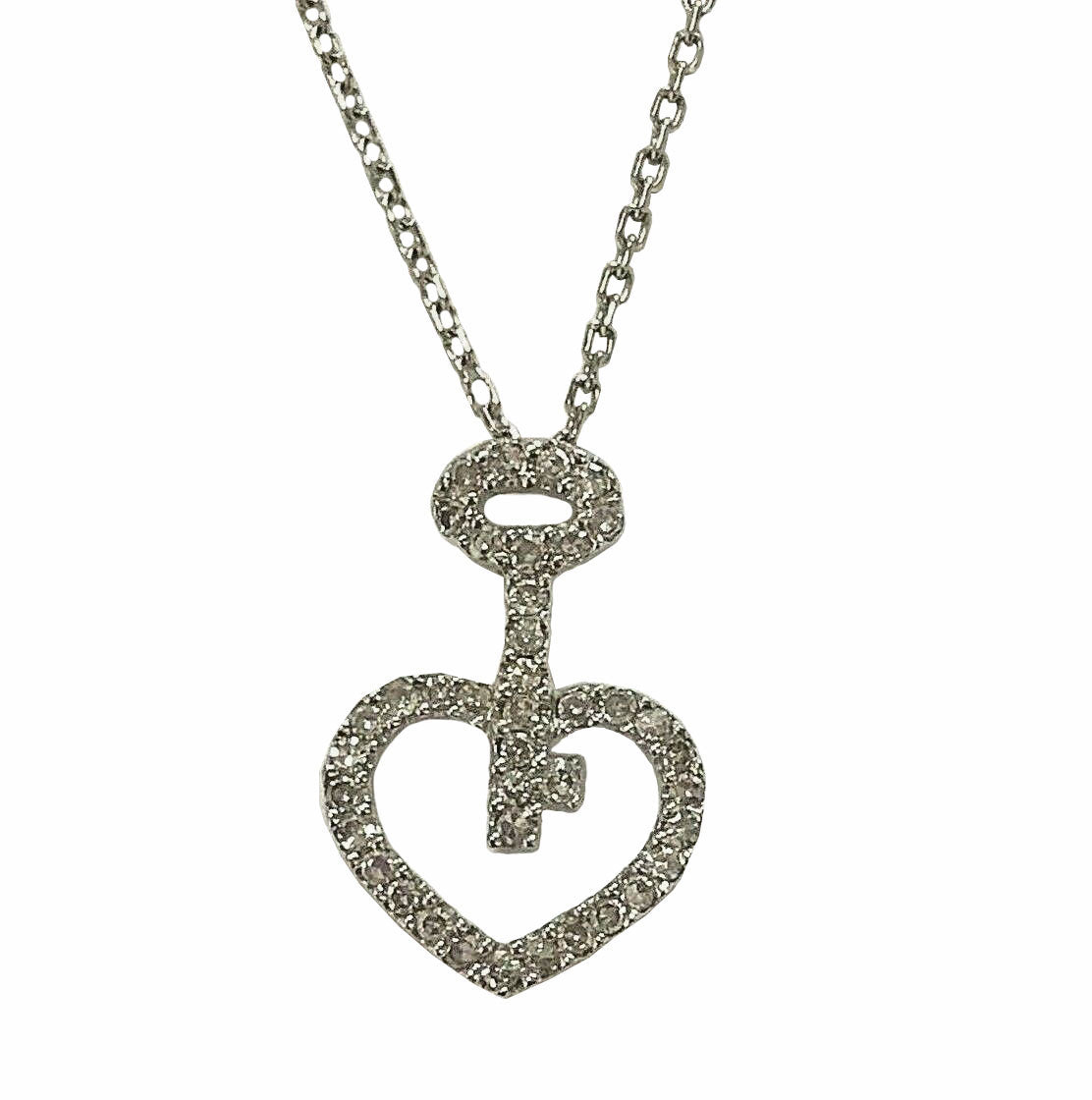 14KT White Gold 0.25ctw Diamond Pendant and Chain