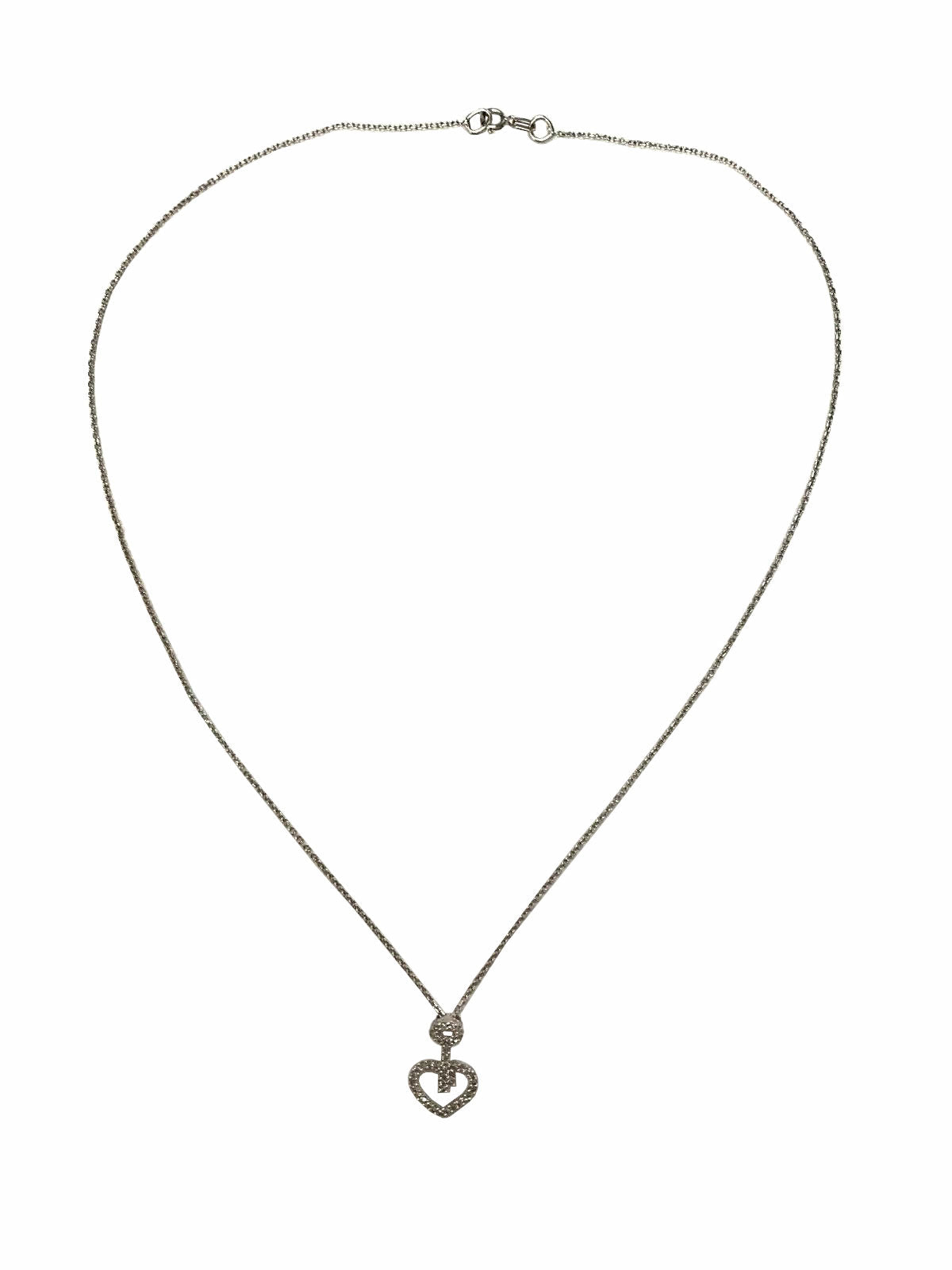 14KT White Gold 0.25ctw Diamond Pendant and Chain