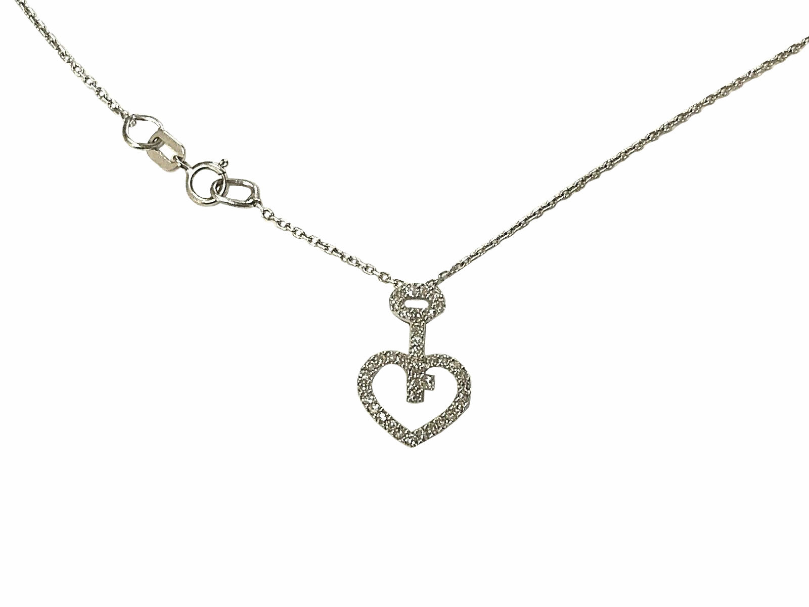 14KT White Gold 0.25ctw Diamond Pendant and Chain