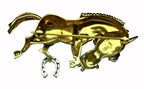 Vintage 18kt Yellow Gold Horse Pin Brooch with Sapphires & Diamonds