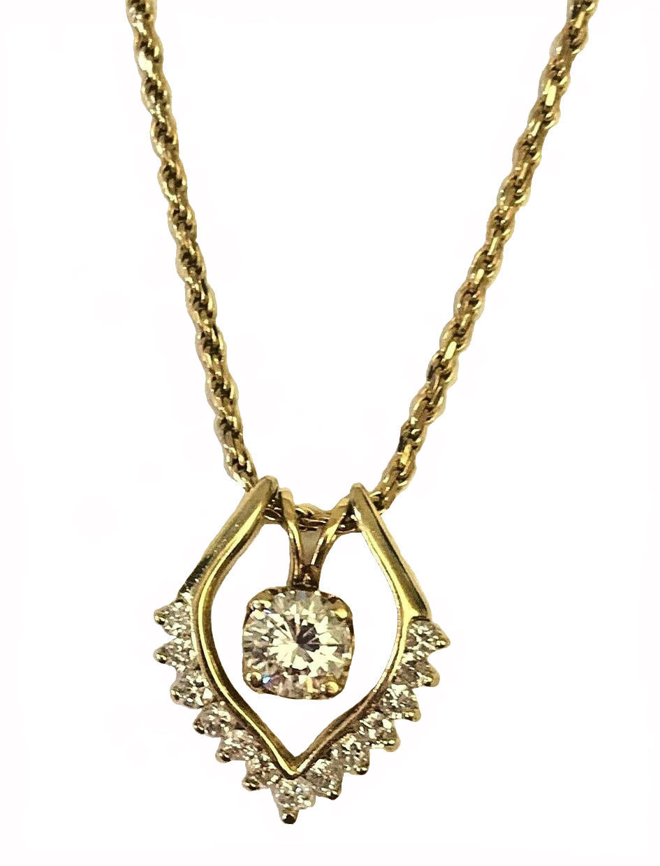 14kt yellow gold 0.94ctw Diamond Pendant & Chain