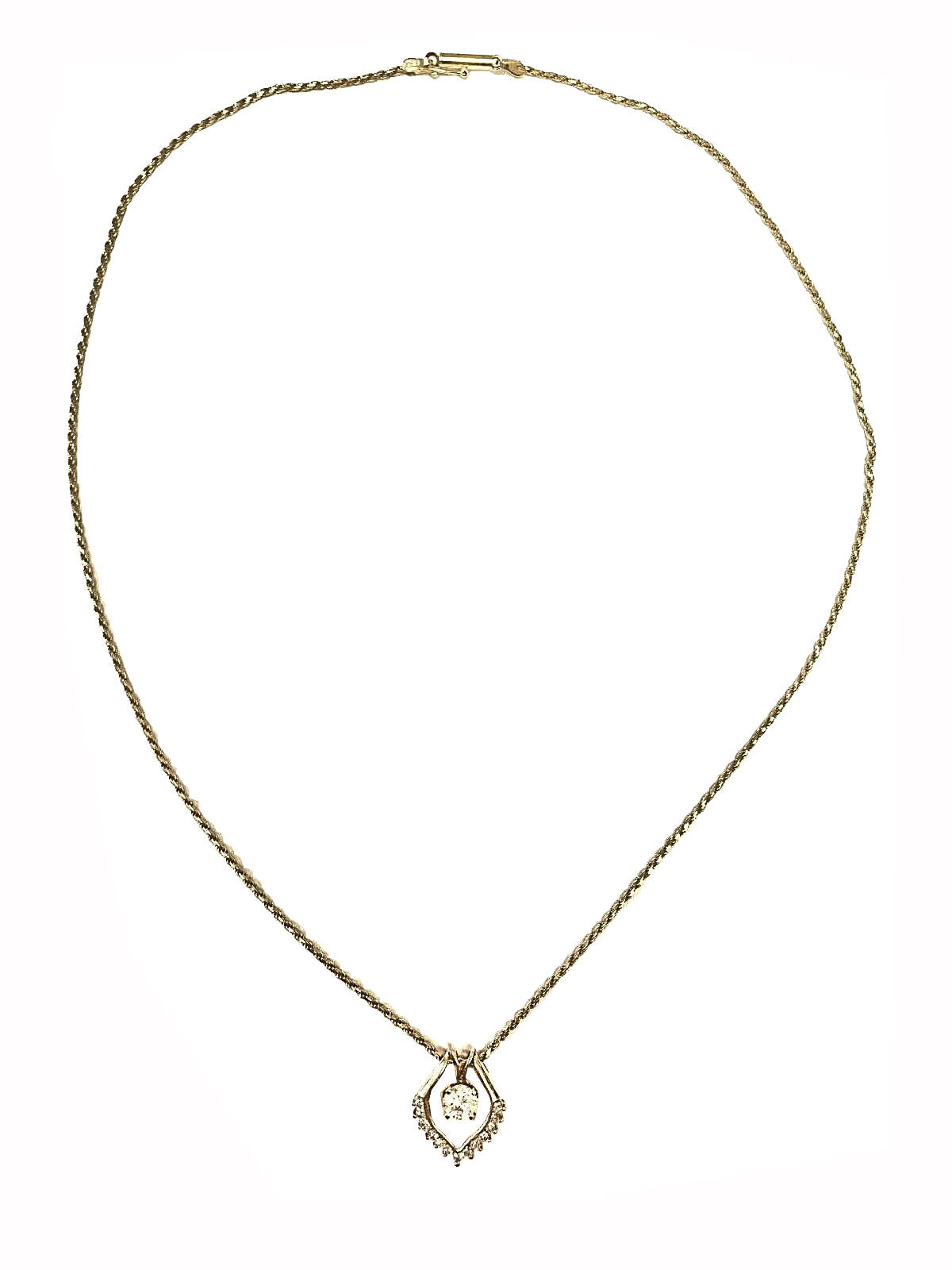 14kt yellow gold 0.94ctw Diamond Pendant & Chain