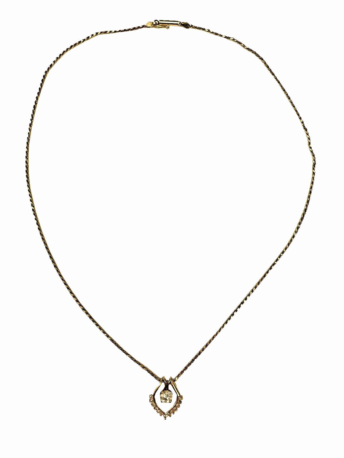 14kt yellow gold 0.94ctw Diamond Pendant & Chain