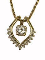 14kt yellow gold 0.94ctw Diamond Pendant & Chain