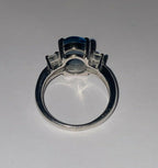 Platinum Opal and Diamond Ring