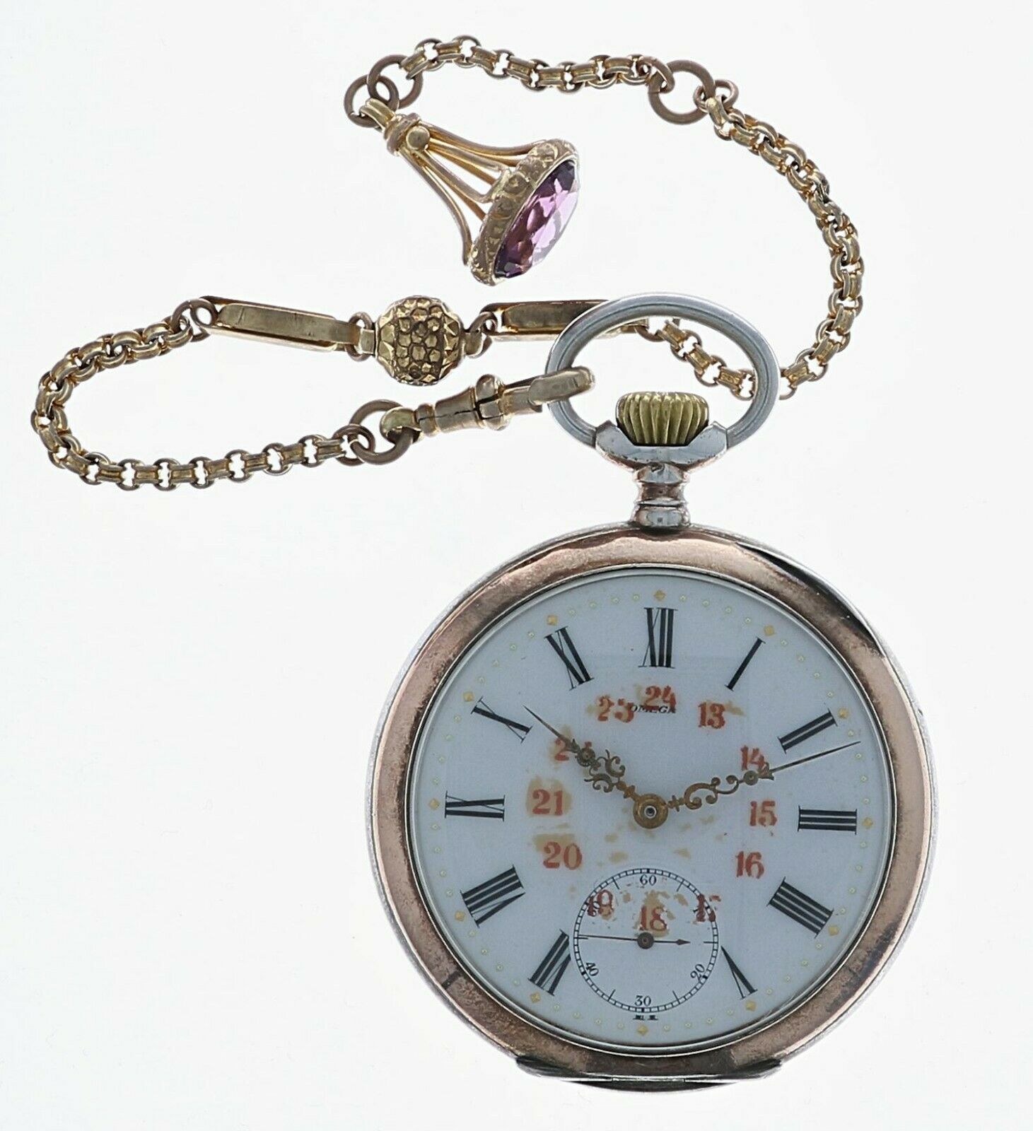 Omega Grand Prix 1900 18 Ligne Pocket Watch Case 0.800 Silver