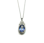 Kallati 14KT White Gold Oval 1.70ct Tanzanite and 0.57ctw Diamond Halo Pendant