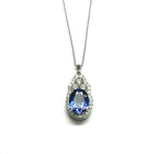 Kallati 14KT White Gold Oval 1.70ct Tanzanite and 0.57ctw Diamond Halo Pendant