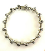 Charles Krypell Silver Ivy 14KT and 925 Sterling Small Tube Bracelet 7