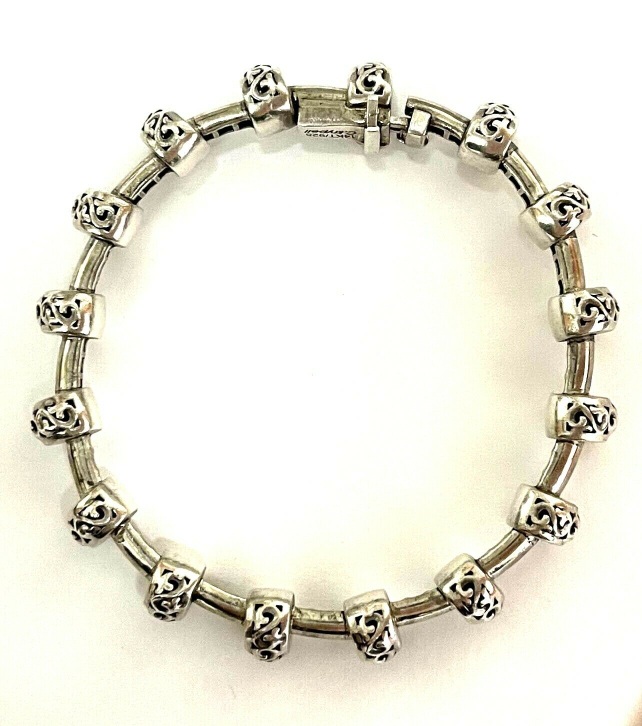 Charles Krypell Silver Ivy 14KT and 925 Sterling Small Tube Bracelet 7
