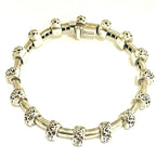 Charles Krypell Silver Ivy 14KT and 925 Sterling Small Tube Bracelet 7