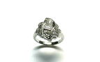 14kt White Gold Art Deco Diamond Ring Size 6