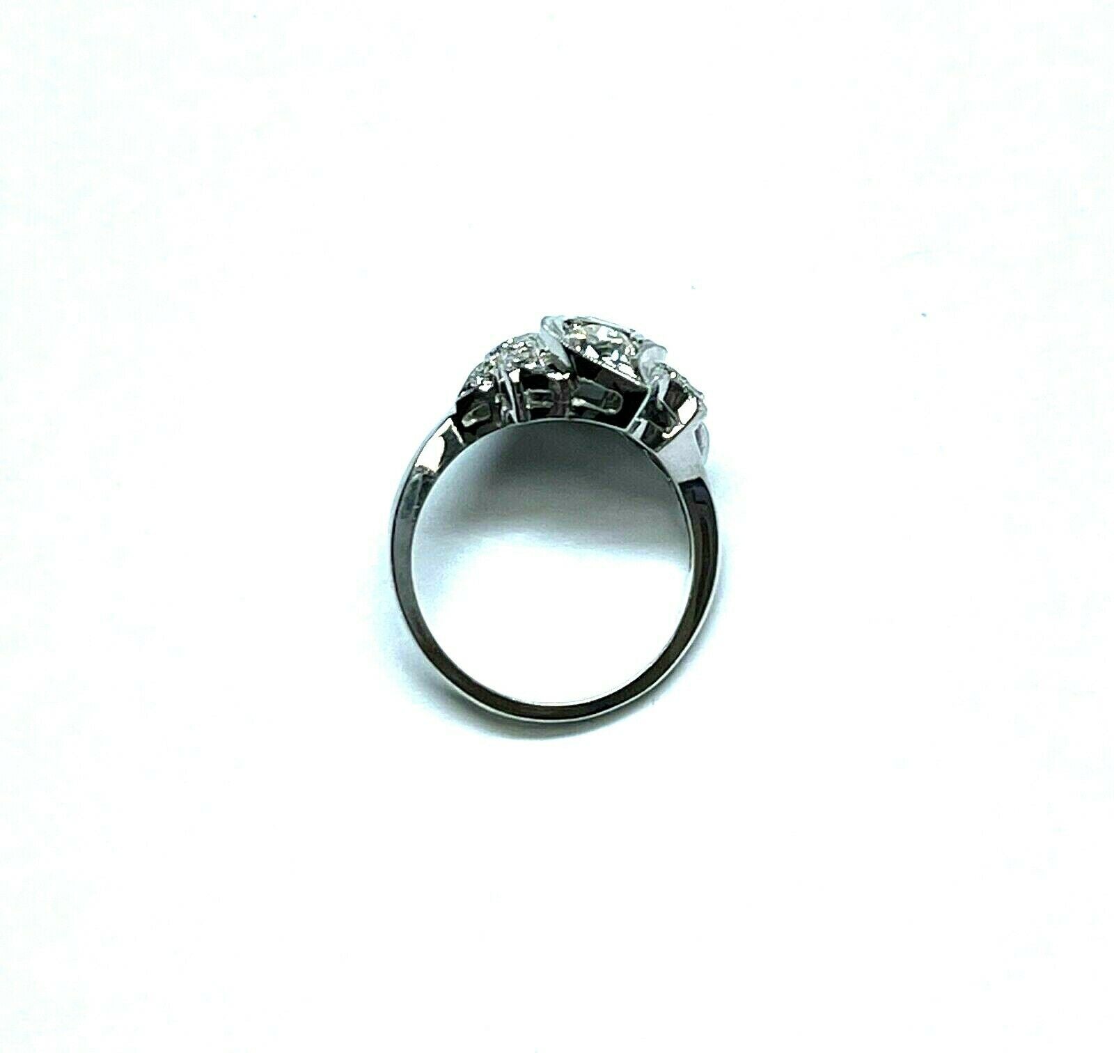 14kt White Gold Art Deco Diamond Ring Size 6