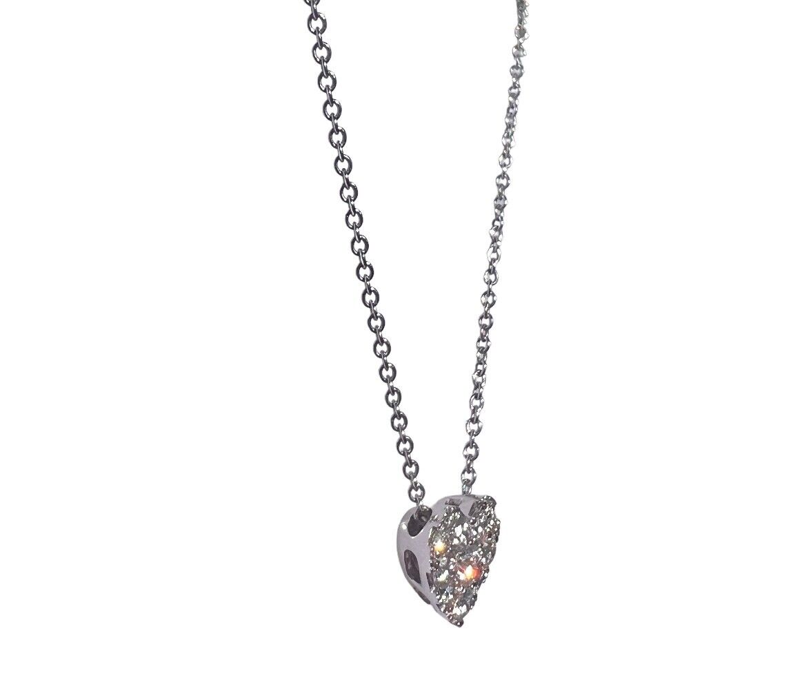14kt White Gold .55 CTW Diamond Heart-Shaped Necklace