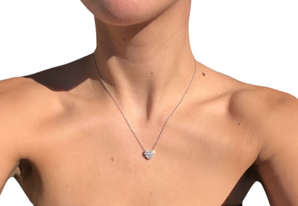 14kt White Gold .55 CTW Diamond Heart-Shaped Necklace