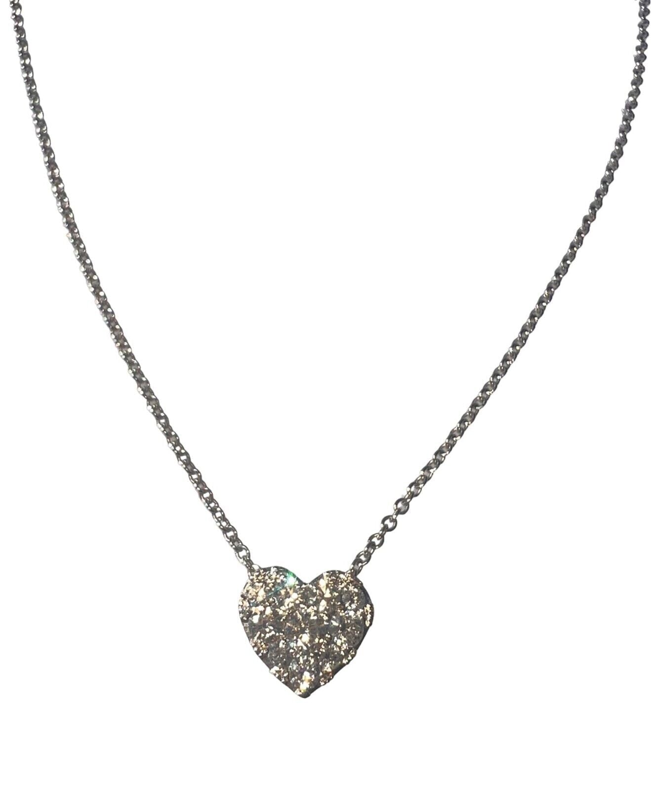 14kt White Gold .55 CTW Diamond Heart-Shaped Necklace