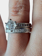 14K White Gold 1.77ctw Diamond Engagement Ring Set