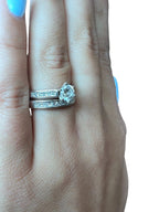 14K White Gold 1.77ctw Diamond Engagement Ring Set