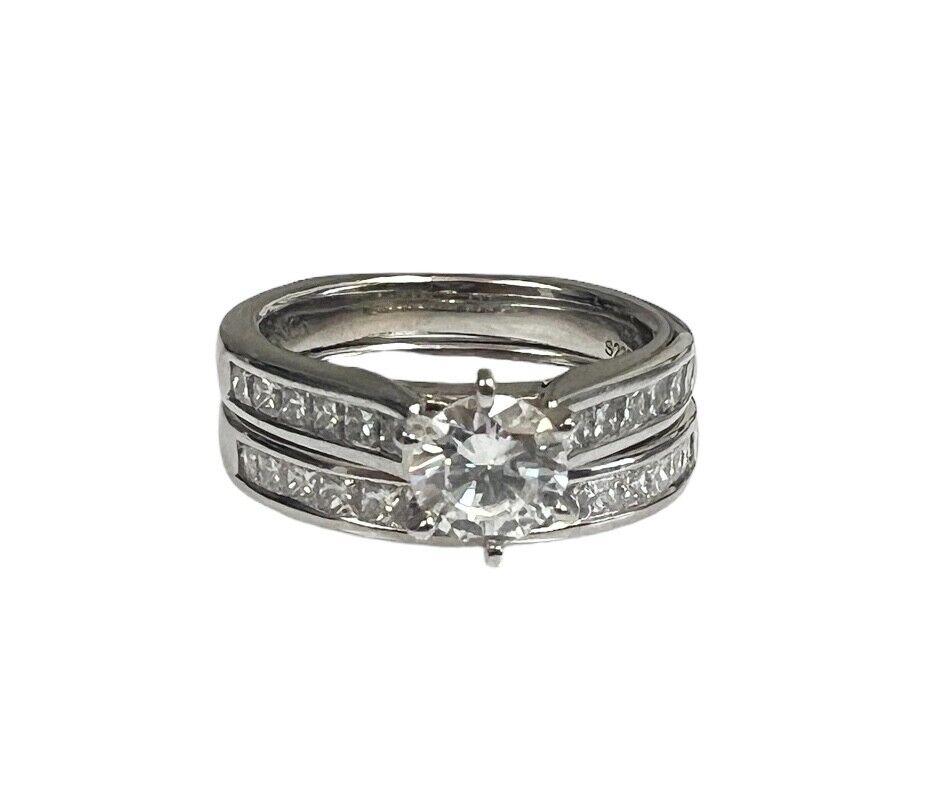 14K White Gold 1.77ctw Diamond Engagement Ring Set