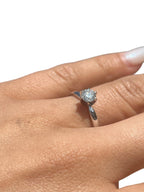 14kt White Gold 0.50ct Round Diamond Solitaire Engagement Ring, Size 5.75 GIA