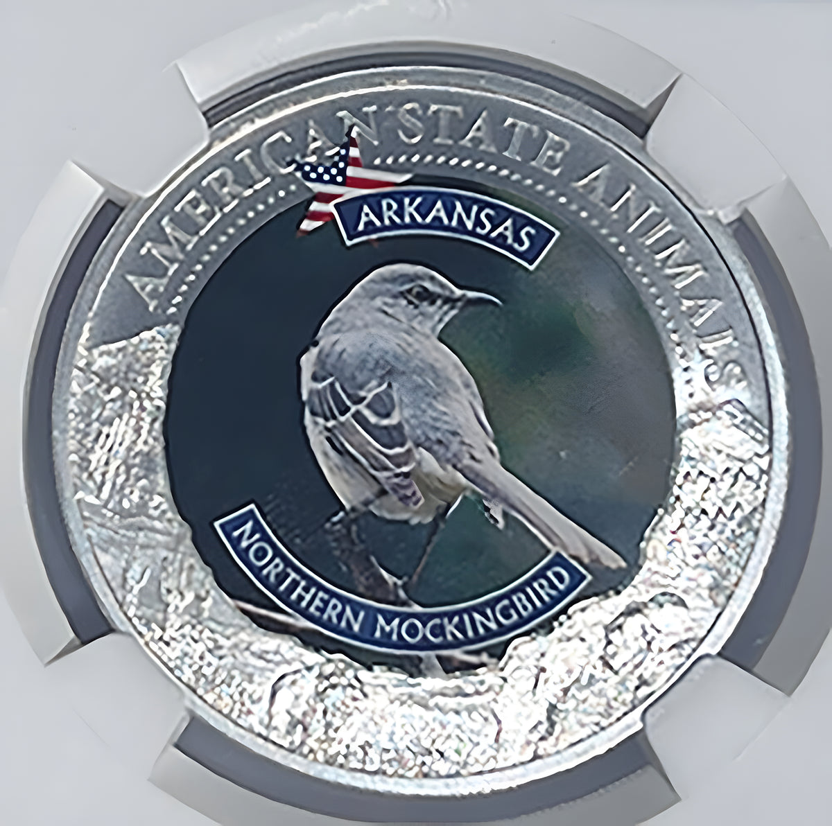 Arkansas Northern Mockingbird MS70 US State Animal 1 Oz Silver Coin 5 Dollar