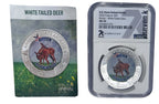 Illinois White-Tailed Deer MS70 US State Animal 1oz Silver Coin 5 Dollar