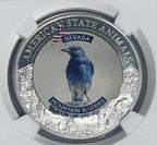 Nevada Mountain Bluebird MS70 US State Animal 1 Oz Silver Coin 5 Dollar