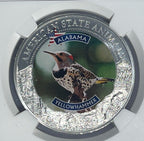 Alabama Yellowhammer MS70 US State Animal 1 Oz Silver Coin 5 Dollar