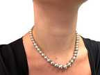 Tiffany & Co 16” Hardware Graduated Sterling Silver Beaded Necklace w/Pouch