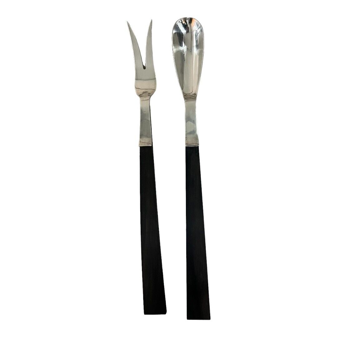 Allan Adler Sterling Ebony Town & Country 2 Tine Salad Set