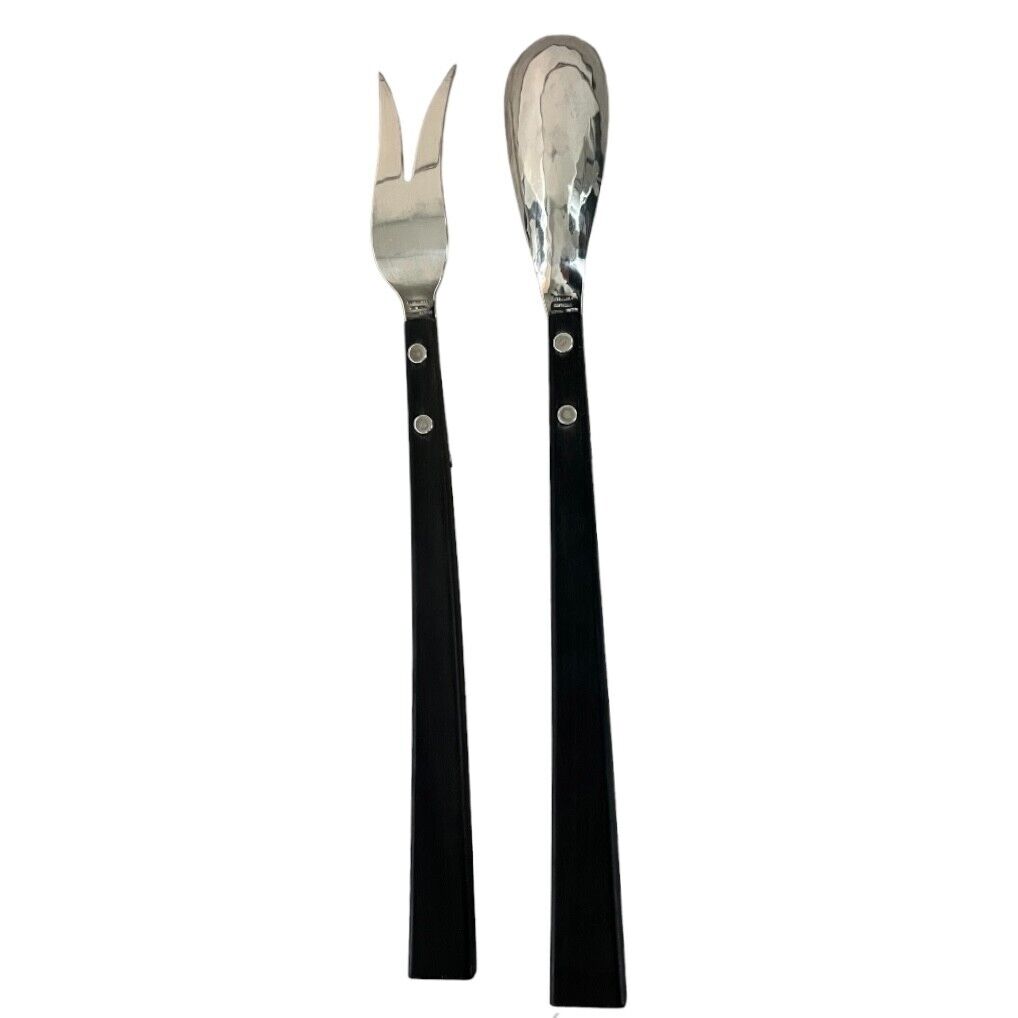 Allan Adler Sterling Ebony Town & Country 2 Tine Salad Set