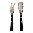 Allan Adler Sterling Ebony Town & Country 2 Tine Salad Set