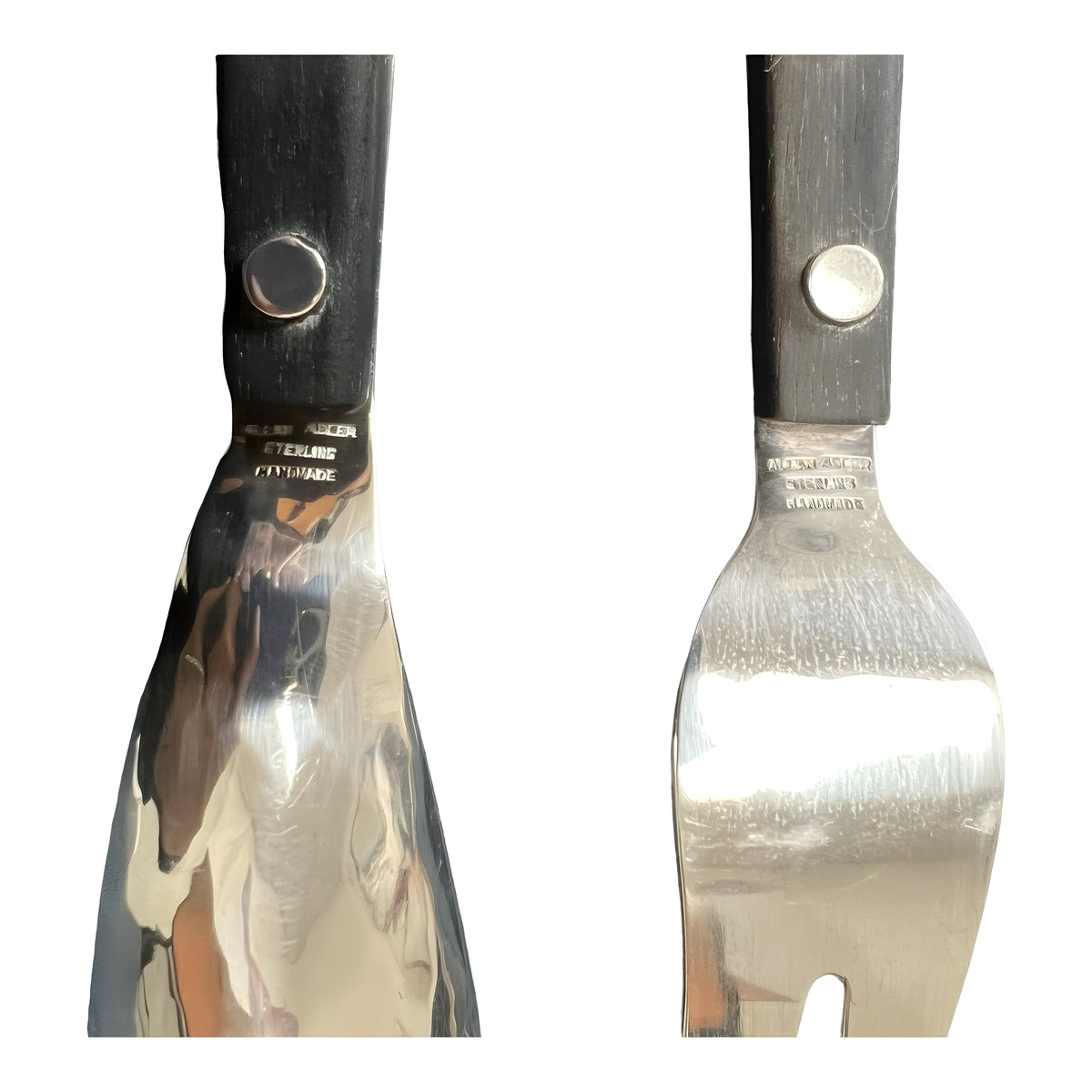 Allan Adler Sterling Ebony Town & Country 2 Tine Salad Set