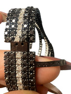 18kt Black Power Bracelet with approx. 10.00ctw Black and White Diamonds