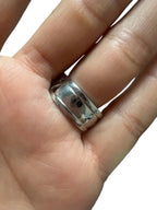18kt White Gold Wedding Band Ring with Diamond Design Size 6.5